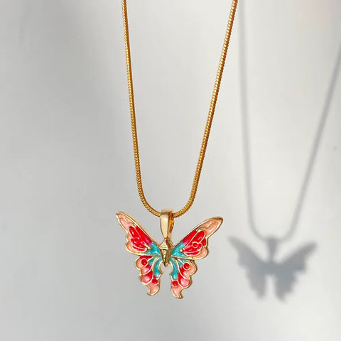 Painted Butterfly Pendant